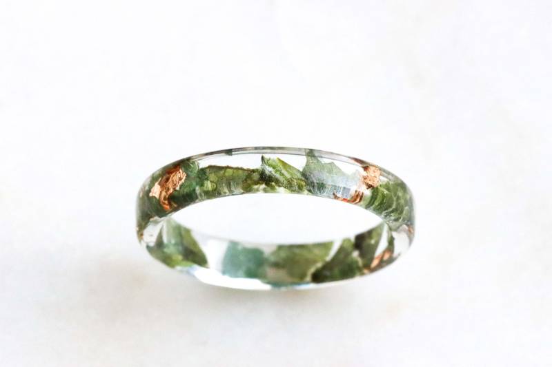 Hortensien-Harz-Ring Echter Türkis Blütenblätter, Gold-Silber-Kupfer-Flocken Hortensien-Harz-Ring Echter Türkis Blütenblätter, Gold-Silber-Kupfer-Flocken von livinlovin