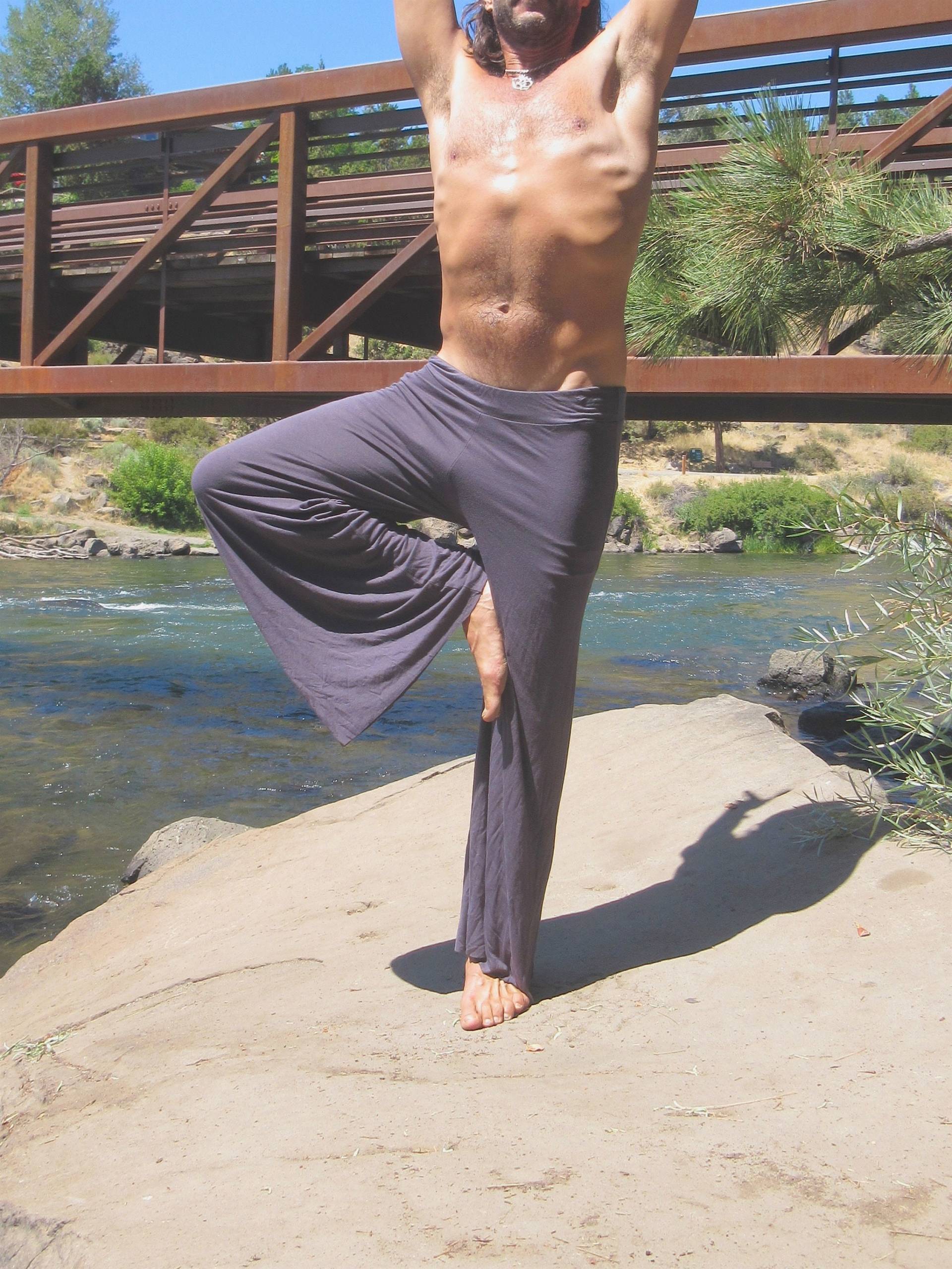 Herren Yoga-Hose Viskose-Elasthan Mit Weitem Bein Goucho Lounge Beach Atheisure Resort Hose Kordelzug Herren Yoga-Hose Viskose-Elasthan Mit Weitem Bein Goucho Lounge Beach Atheisure Resort Hose Kordelzug von lizajanehandmade