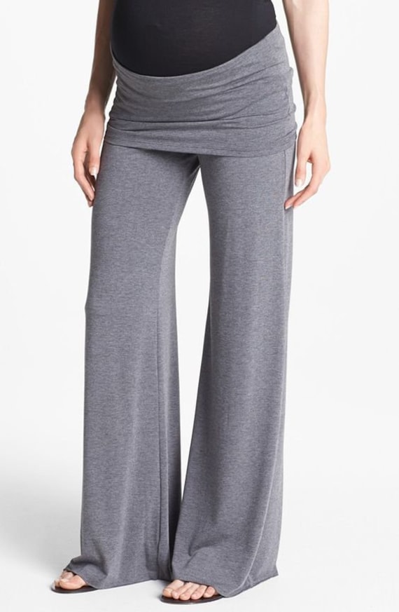 Wide Beg Elegant Fließenden Rayon Oder Baumwolle Palazzo Gaucho Mutterschaft Lounge Strand Hose Mit Falten Über Rock Taille von lizajanehandmade