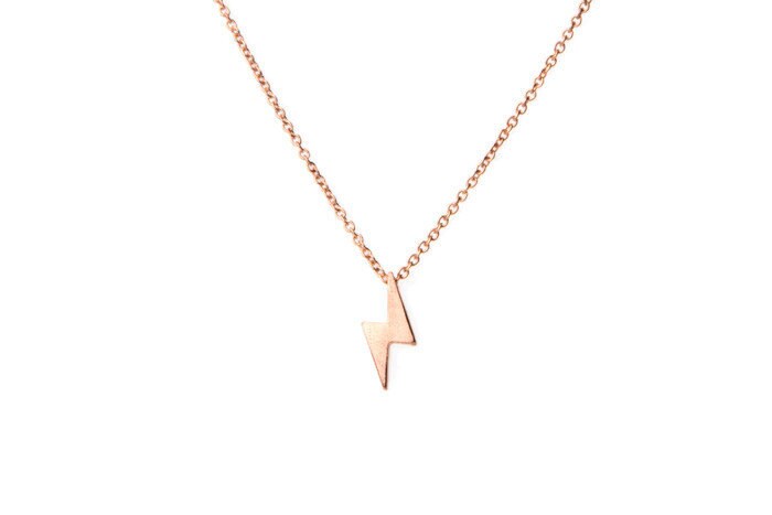 Blitz Halskette Aus Mattem Gold, Silber Oder Roségold Blitz Halskette Aus Mattem Gold, Silber Oder Roségold von lizaslittlethings