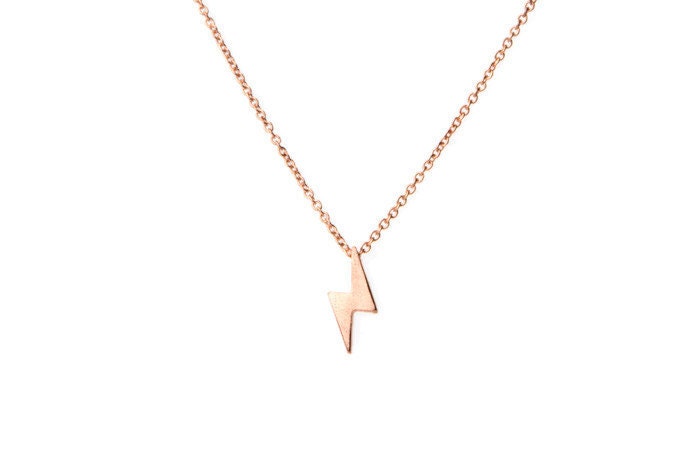 Blitz Halskette Aus Mattem Gold, Silber Oder Roségold von lizaslittlethings