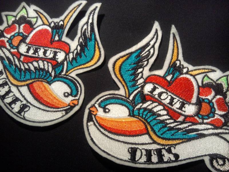 Paar Schwalbe Aufnäher Tattoo Inspiriert Passen Sie An von lizmiera