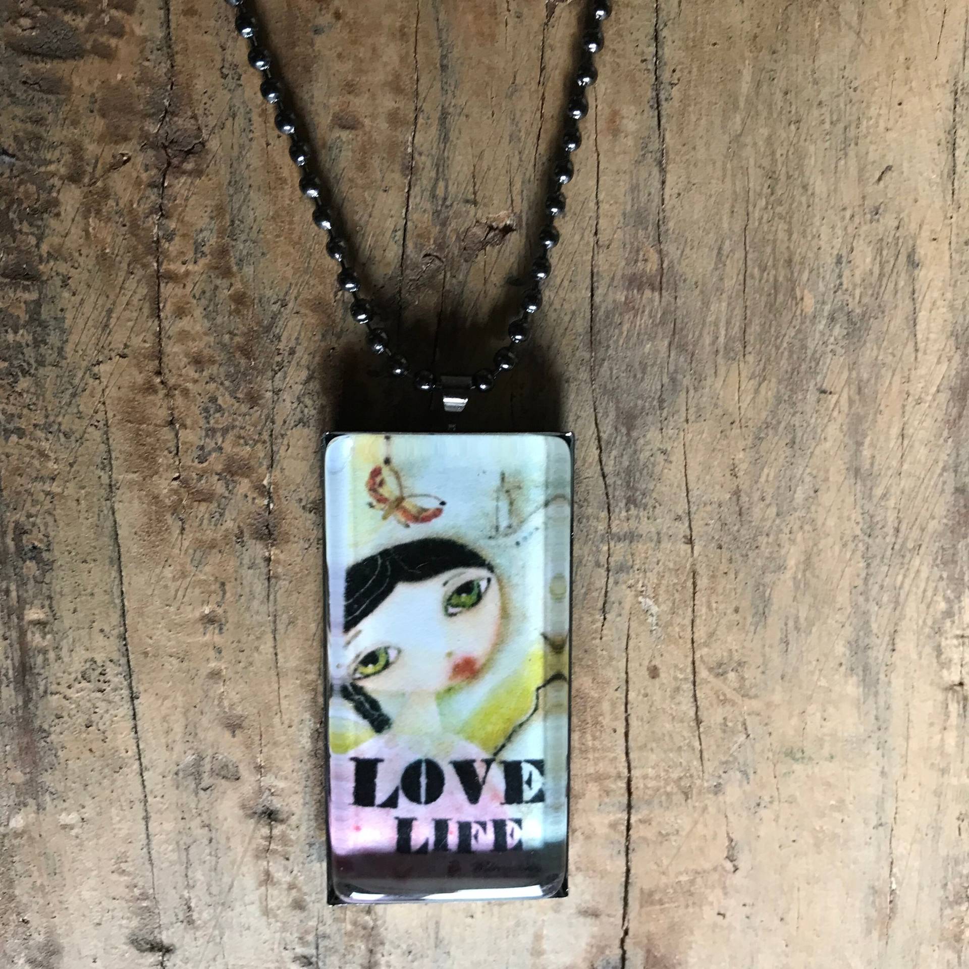Love Life Engel Charm Antik Metall Halskette Love Life Engel Charm Antik Metall Halskette von lizziebusyhandmade