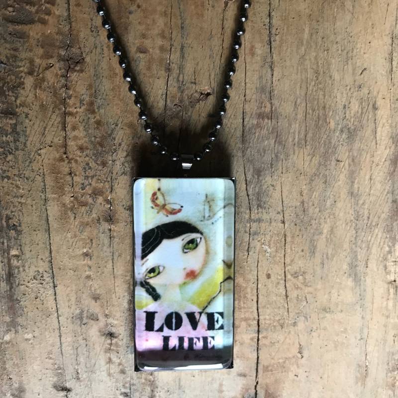 Love Life Engel Charm Antik Metall Halskette Love Life Engel Charm Antik Metall Halskette von lizziebusyhandmade