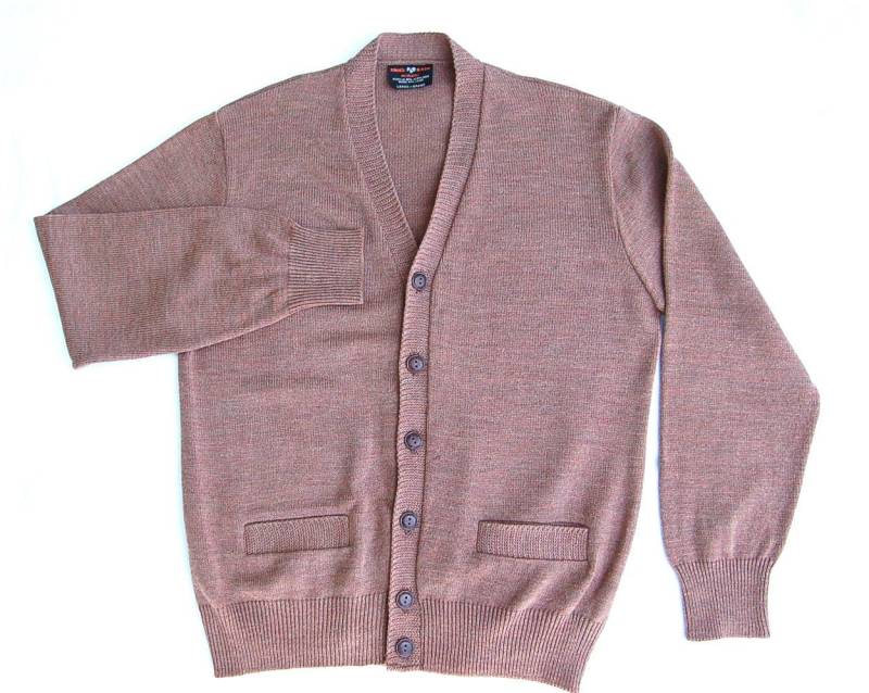 Herren V Neck Strickjacke | Größe L Wollmischung Pullover Hergestellt in Calgary, Kanada von lizzyandgrace