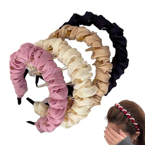 Basicallyt Retro-Haarreif mit Totenkopf-Perlen – Zahnreifen mit Kunstperlen und Kristallen für Damen, Hochzeit, Party und Alltag (4 PCS-D) von ljhjdkxf