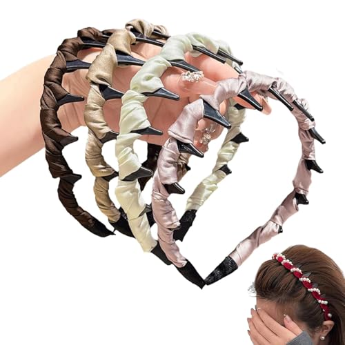 Basicallyt Retro-Haarreif mit Totenkopf-Perlen – Zahnreifen mit Kunstperlen und Kristallen für Damen, Hochzeit, Party und Alltag (4 PCS-E) von ljhjdkxf