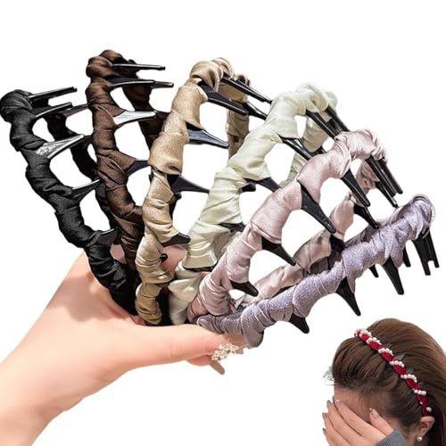 Basicallyt Retro-Haarreif mit Totenkopf-Perlen – Zahnreifen mit Kunstperlen und Kristallen für Damen, Hochzeit, Party und Alltag (6 PCS-F) von ljhjdkxf