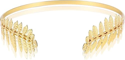 Blattgold-Brautkopfschmuck – Verstellbare Göttinnenkrone mit zartem Metallblatt-Design, eleganter Hochzeits-Haarschmuck für Frauen (1 PCS-Gold) von ljhjdkxf