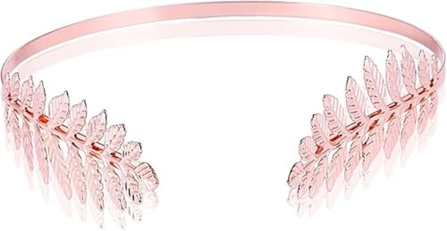 Blattgold-Brautkopfschmuck – Verstellbare Göttinnenkrone mit zartem Metallblatt-Design, eleganter Hochzeits-Haarschmuck für Frauen (1 PCS-Pnik) von ljhjdkxf