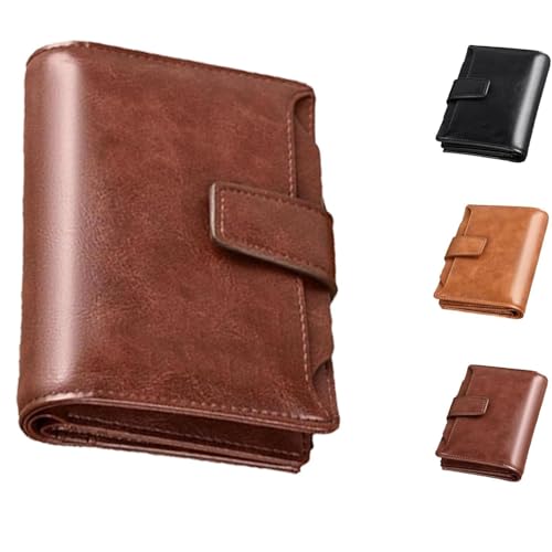 ljhjdkxf Peachloft Herren-Geldbörse mit RFID-Schutz, PU-Leder, Kartenhalter mit Diebstahlschutz (Brown) von ljhjdkxf