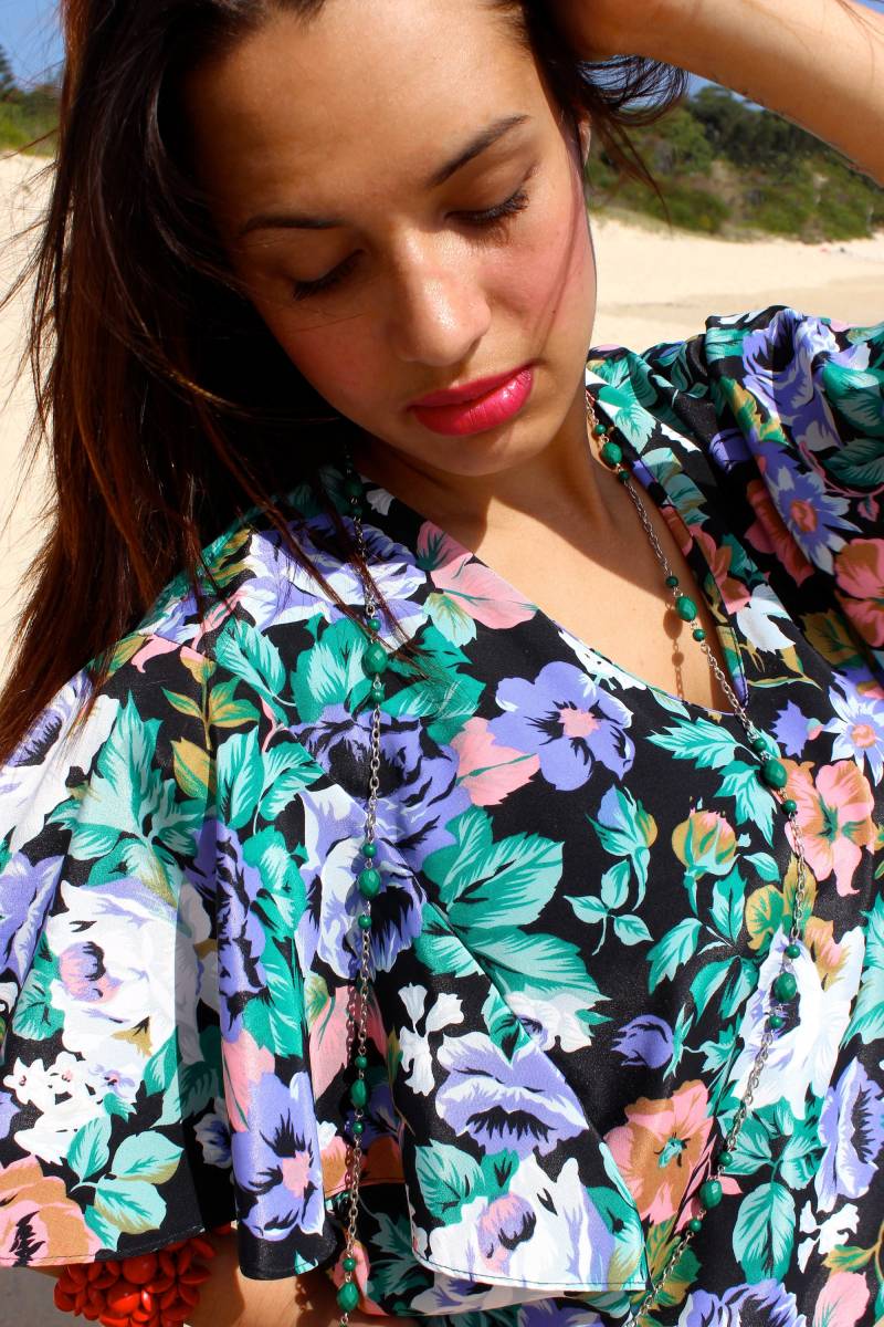 Vintage 80Er Jahre Blumenkleid - Size 36-38 Made in Usa von lllTattylll