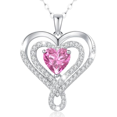 llyish Halskette Damen Gold Herz Kette Silber 925 Herzkette Gold Schmuck Damen Geburtstags Geschenke für Frauen Frau Freundin Mama Weihnachten Valentinstag Muttertags von llyish