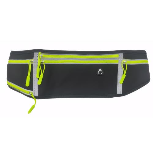 lmoikesz Damen Laufgürtel, der beim Training die Hände frei Macht. Flexible und skalierbare Bauchtasche Damen Sport Handytasche Joggen, Schwarz, Für 7.2 Zoll Zellen von lmoikesz