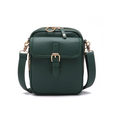 lmoikesz Klein, aber dennoch unverzichtbar. Umhängetasche im kleinen Stil mit Messenger Kartenfächern an der Tasche. Damen Umhängetasche mit elegantem Essential Design, Grün, 5.9 x 2.6 x 8.1 Zoll von lmoikesz
