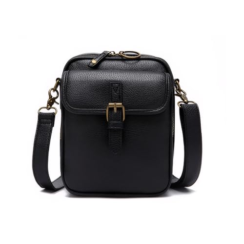 lmoikesz Klein, aber dennoch unverzichtbar. Umhängetasche im kleinen Stil mit Messenger Kartenfächern an der Tasche. Damen Umhängetasche mit elegantem Essential Design, Schwarz, 5.9 x 2.6 x 8.1 Zoll von lmoikesz