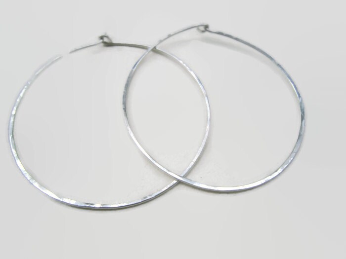 Big Silber Creolen, Große Sterling Creolen. 5 cm Lange von lnrdesign