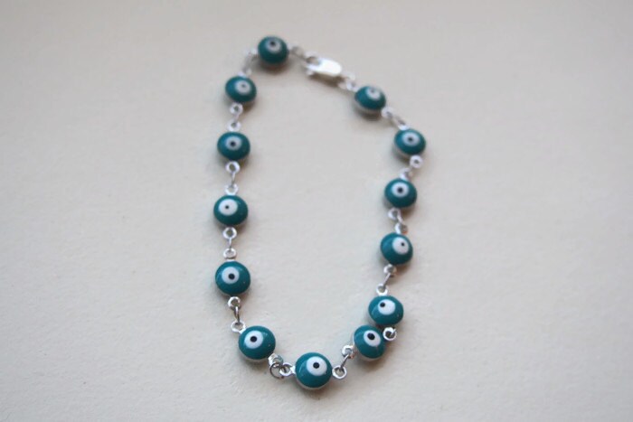 Evil Eye Schutz Armband. Silber Kabbalah Jerusalem Auge Schutz-Amulett von lnrdesign