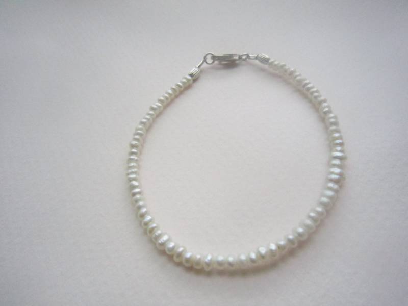 Perle Armband Zarte Silber Und Perlen Braut Juni Birthstone von lnrdesign