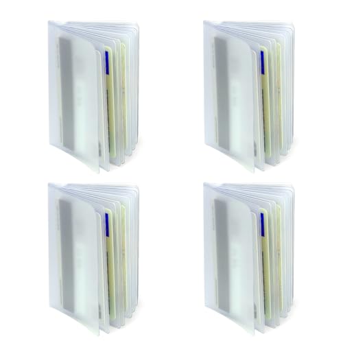 loacuony 4 x Kunststoff-Brieftaschen-Einsteckfächer für Kreditkarten, Transparent, 10 pages 10 cards 2pcs+10 pages 20 cards 2pcs, Klassisch von loacuony