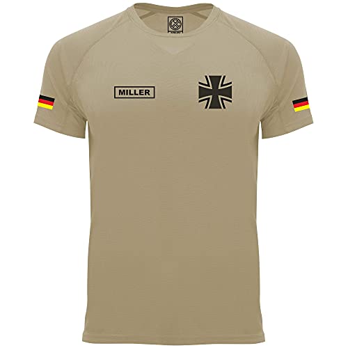 Personalisiertes Technical Funktions Herren Bundeswehr Army T-Shirt L54 (L, Dark Sand) von loco