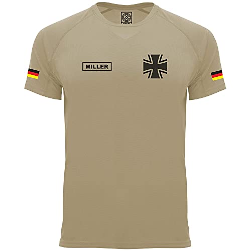 Personalisiertes Technical Funktions Herren Bundeswehr Army T-Shirt L54 (M, Dark Sand) von loco