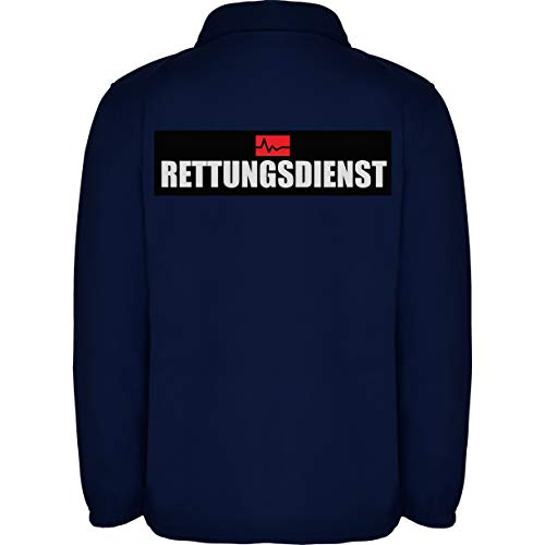 Rettungsdienst Herren Fleece Jacke - Arbeitsjacke Pullover Full Zip - Warmes Fleece mit hohem Kragen & Seitentaschen L17 - Navyblau (L) von LOCO