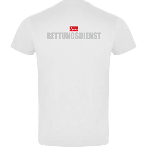 Rettungsdienst Herren Men's T-Shirt Licht-reflektierende Folie Aufdruck L24 Weiß White (M) von loco