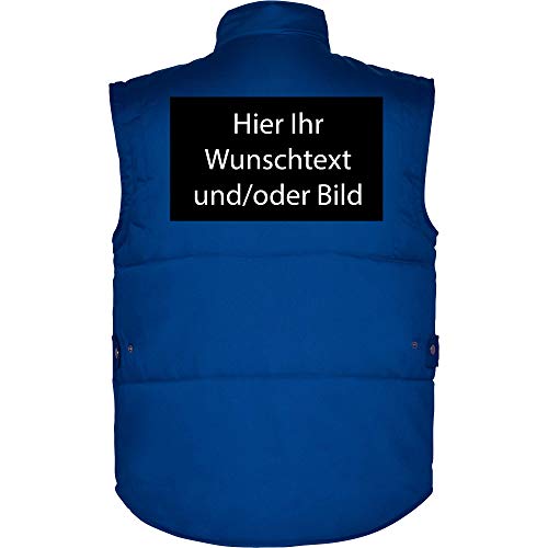 LOCO Personalisierte Herren Arbeitsweste mit Ihr Wunschtext und/oder Bild L35 (Blau (Royal), M) von LOCO