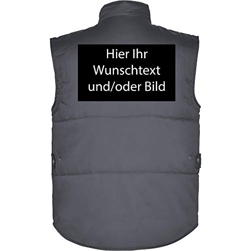 loco Personalisierte Herren Arbeitsweste mit Ihr Wunschtext und/oder Bild L35 (Grau, XL) von LOCO