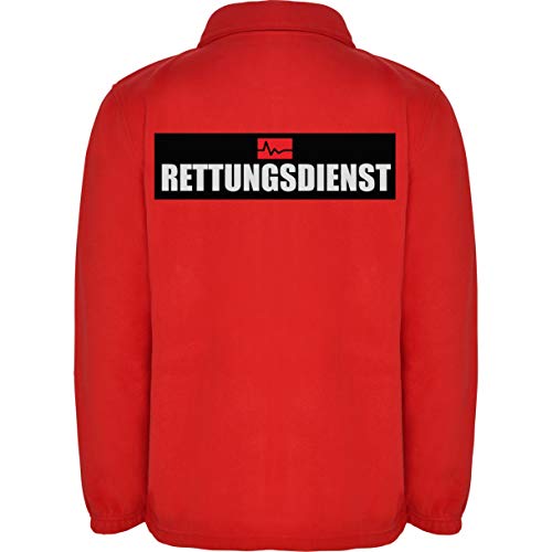 Rettungsdienst Herren Fleece Jacke - Arbeitsjacke Pullover Full Zip - Warmes Fleece mit hohem Kragen & Seitentaschen L17 red (L) von LOCO