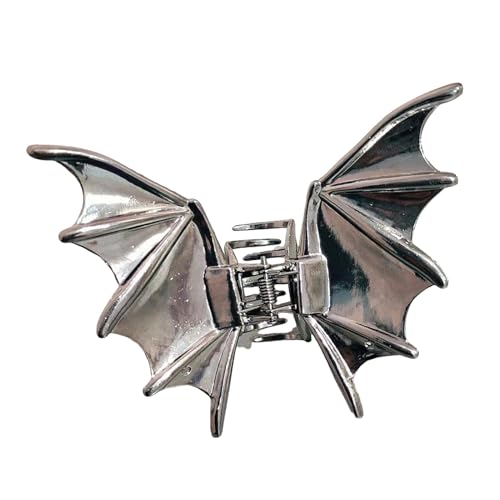 locwanot Schwarze Spinnen-Haarnadel, Halloween-Haarklammer, Fledermaus-Schädel-Hand-Design, Metall, sicherer Halt am Hinterkopf, Party, Abschlussball B von locwanot