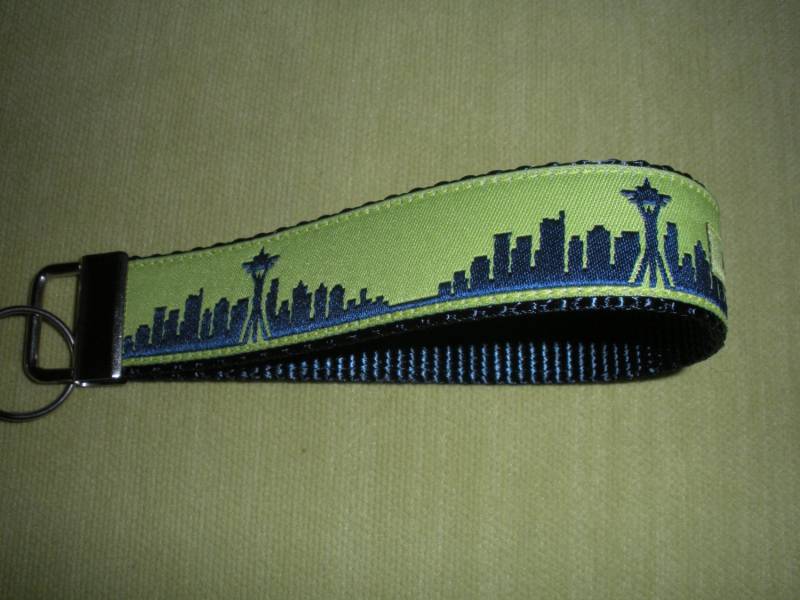 Seattle Skyline Schlüsselschlaufe Blau Mit Lime von lodiandlewi