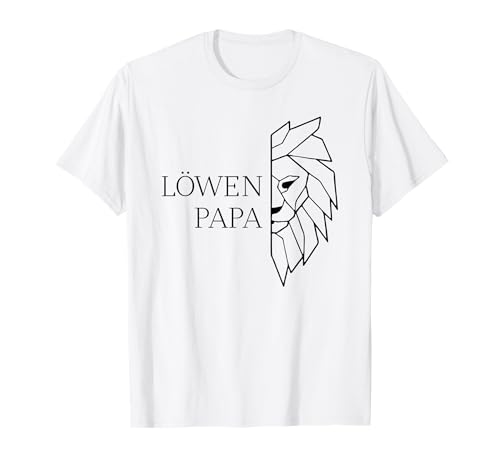 löwen papa T-Shirt - Herren - Erwachsene Männer - Cartoon-Fans - Weiß - Kurzarm - S - Klassisch - Vatertag, Geburtstag von löwen papa shirt löwenpapa shirt