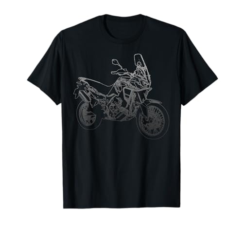 Herren Motorrad Bleistft Motiv CRF 1000 1000L Africa Twin Enduro T-Shirt von motolifestyle
