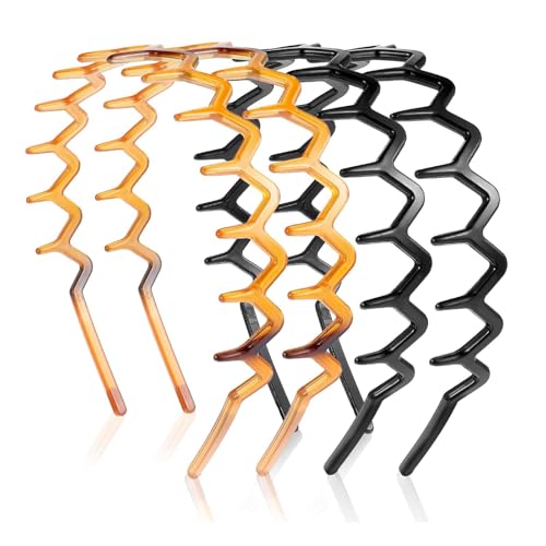 4 Stück Zickzack Haarreif, Haifischzahn Haarkamm Haarband, Kunststoff Gewellte Haarreifen Haarschmuck, Wellenförmige Stirnband Zick Zack Haarreif für Sport Fitness Tägliches für Damen Und Mädchen 4 Stück Zickzack Haarreif, Haifischzahn Haarkamm Haarband, Kunststoff Gewellte Haarreifen Haarschmuck, Wellenförmige Stirnband Zick Zack Haarreif für Sport Fitness Tägliches für Damen Und Mädchen von lohill
