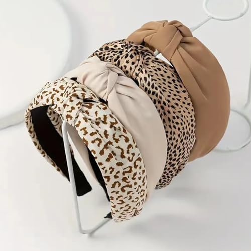 Lohill 4 Stück Haarreifen für Damen, Modisch Stirnbänder für Frauen, Rutschfest Haarband für Damenhaare, Niedliches Haarband Beige Braun Breiter Knoten Leopardenmuster Haarreifen Lohill 4 Stück Haarreifen für Damen, Modisch Stirnbänder für Frauen, Rutschfest Haarband für Damenhaare, Niedliches Haarband Beige Braun Breiter Knoten Leopardenmuster Haarreifen von lohill