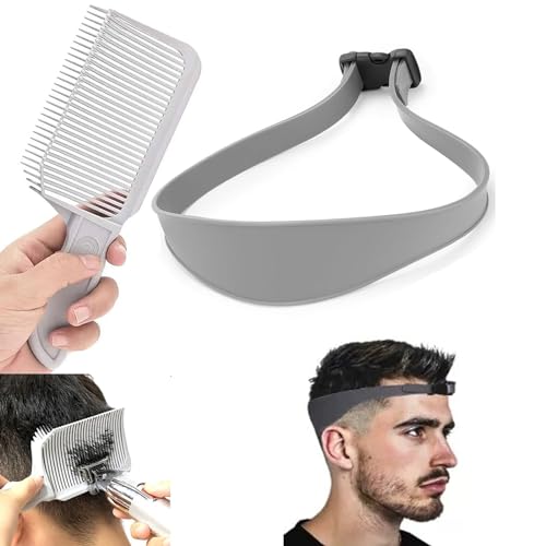 Lohill Haarschneidekamm Friseur Kamm, Fade Kamm Männer Barber Set, Verstellbare Haarschneide Schablone, Haare Schneiden Hilfe, Gebogenes Haarschnittband Haare Schneiden übergang Haarschneidemaschine von lohill
