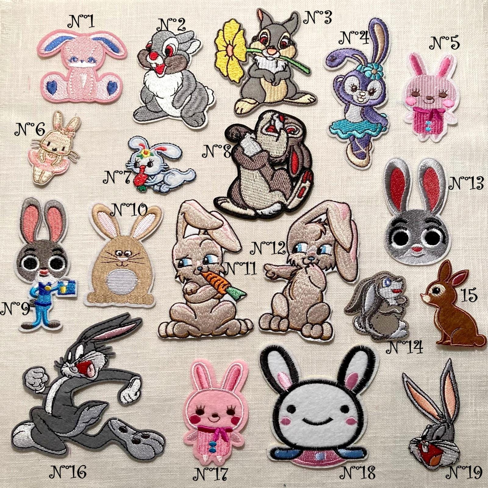 Aufnäher Zum Aufbügeln - Hase Panpan, Hase, Osterhase, Bestickte Stoffapplikation Aufnäher Zum Aufbügeln - Hase Panpan, Hase, Osterhase, Bestickte Stoffapplikation von loisirsetpassion