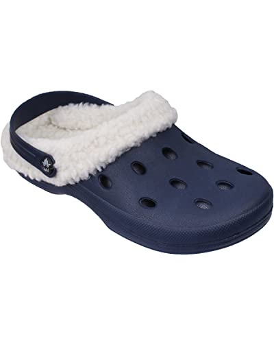 loki Grizzly Unisex Clogs mit weichem Innen-Futter I Bequeme Pantoffeln für Damen und Herren I Ganzjahres-Schuh Dank herausnehmbarem Futter I Größe: 44, Farbe: Blau von loki