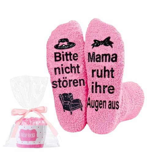 Geschenke für Mama Muttertagsgeschenk Lustige Socken mit Spruch Bitte nicht stören Mama ruht ihre Augen aus Mutter Geburtstagsgeschenk Ostergeschenke für Frauen Beste Mama Geschenk Weihnachtsgeschenke von lokxmve