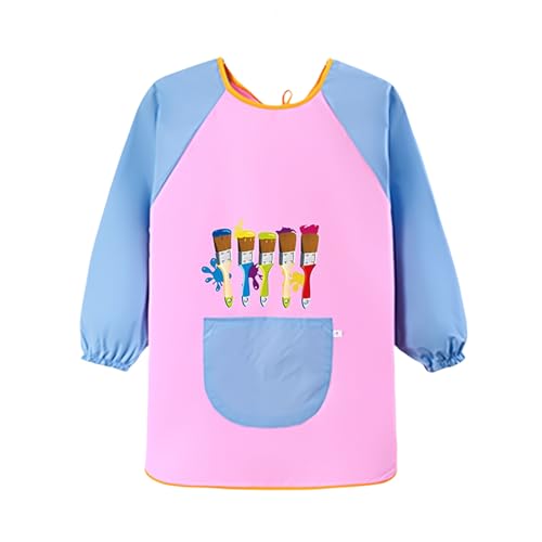 Malkittel Schule 1. Klasse Junge Mädchen,Malschürze Kinder Schule ab 6 Jahre,Wasserdicht Malkittel Kinder mit Big Taschen,Langarm Malerkittel Kind 7-12 Jahre,Tuschkittel Grundschule,Bastelschürze von lokxmve