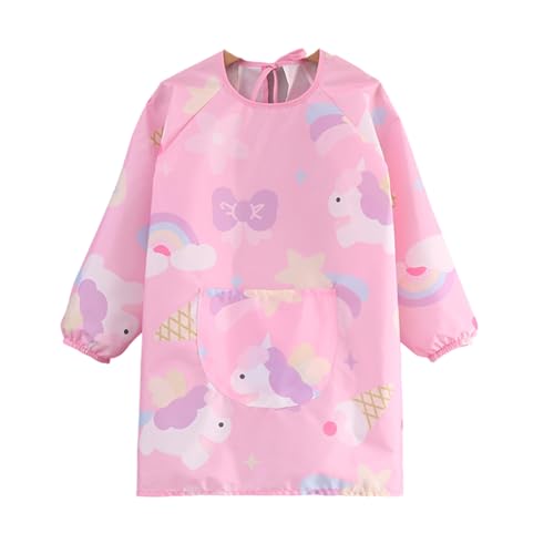 Malkittel Schule 1. Klasse Mädchen,Malschürze Kinder Schule ab 6 Jahre,Wasserdicht Malkittel Kinder mit Taschen,Langarm Malerkittel Kind 7-12 Jahre,Tuschkittel Grundschule,Bastelschürze für KunstMalen von lokxmve