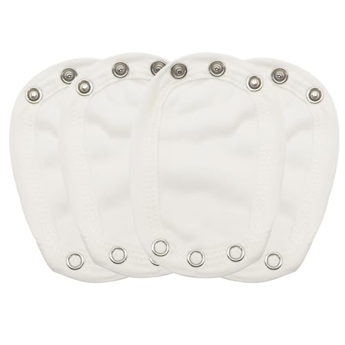 lokxmve 4 Stück Body Verlängerung Druckknopf Baby Baumwolle Bodyverlängerung Baby Längenverstellbar Baby Body Verlängerung 2 Lagen Stoff Wiederverwendbar Weiße Baby Kleidung Extender mit Druckknöpfen von lokxmve