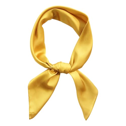 lokxmve Seidentuch Damen 70 x 70cm Weich Halstuch Damen Seide Leicht Eleganter Seidenschal Vielseitiges Seidentücher Bandana Kopftuch Schal Quadratisch Tuch Silk Scarf Geschenk für Frauen(Gelb) von lokxmve