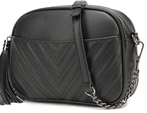 lola mae Gesteppte Crossbody-Tasche, trendiges Design, Schwarz (Schwarze Zinn-Metallteile), Small von lola mae