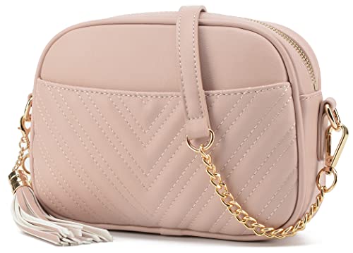 lola mae Gesteppte Umhängetasche, trendiges Design Schultertasche, Blush Light, Small von lola mae