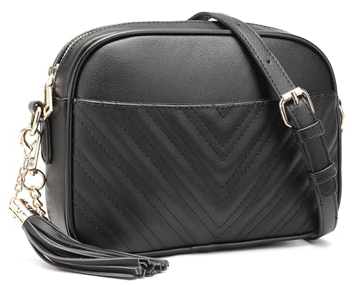 lola mae Gesteppte Umhängetasche, trendiges Design Schultertasche, Schwarz, Small von lola mae