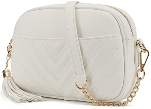 lola mae Gesteppte Umhängetasche, trendiges Design Schultertasche, Weiss/opulenter Garten von lola mae