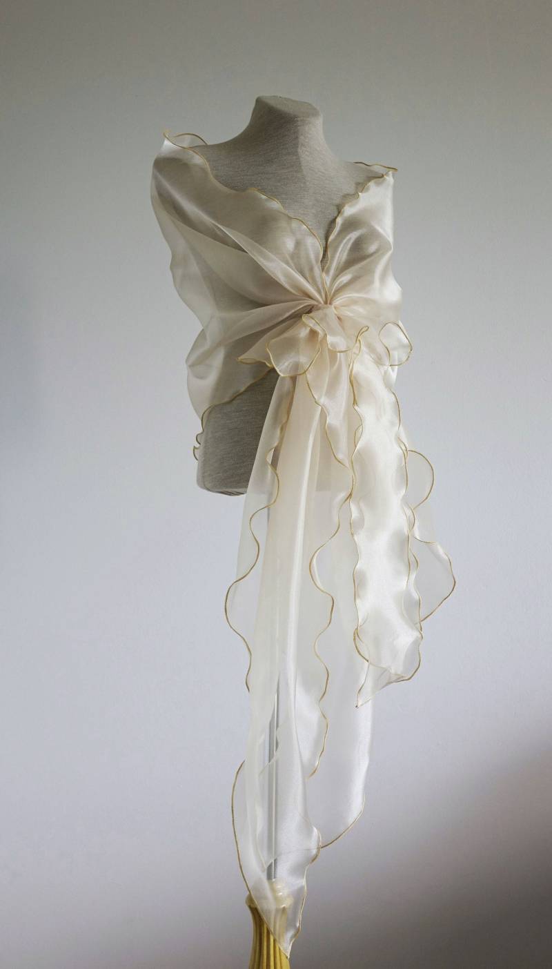 Abend Stola, Damenstola, Champagner Organza Stola. Bezug Oben. Mutter Der Braut Vertuschen.organza Schal.schulter Vertuschen von lolablooming